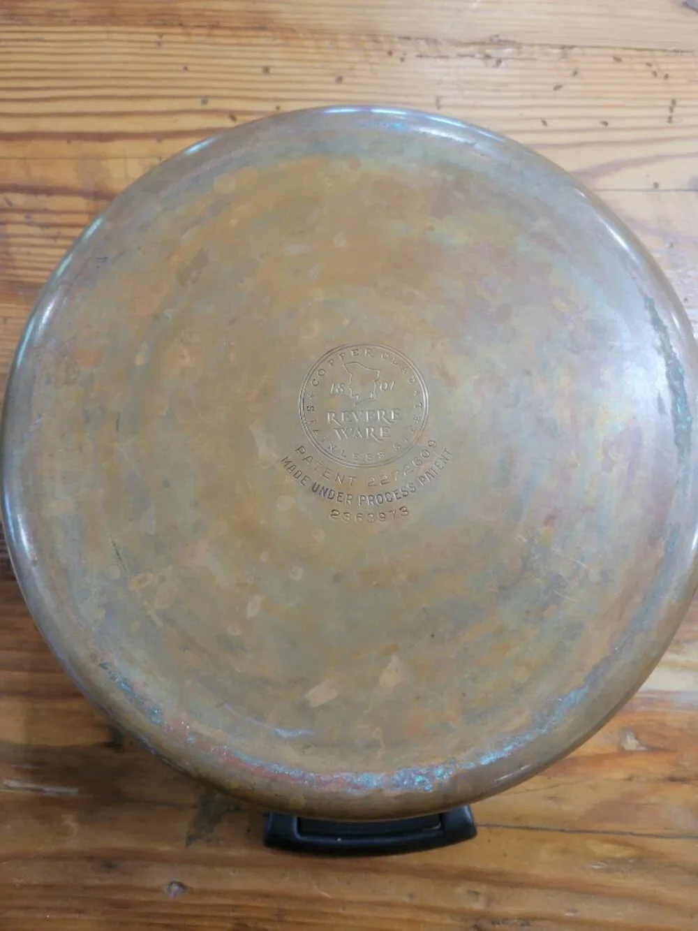 Revere Ware 1801 Stock Pot 4 Qt Copper Bottom Stainless Steel 2363973 with Lid